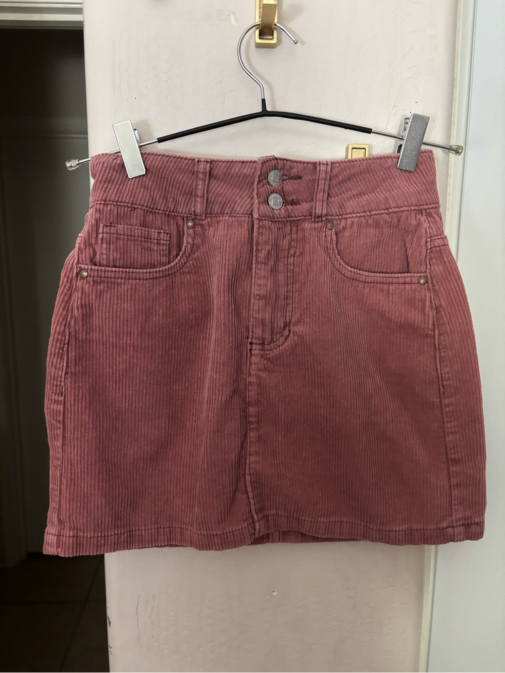 EUC PACSUN High-Waist Corduroy Mini Skirt in Dusty Rose, Size 23